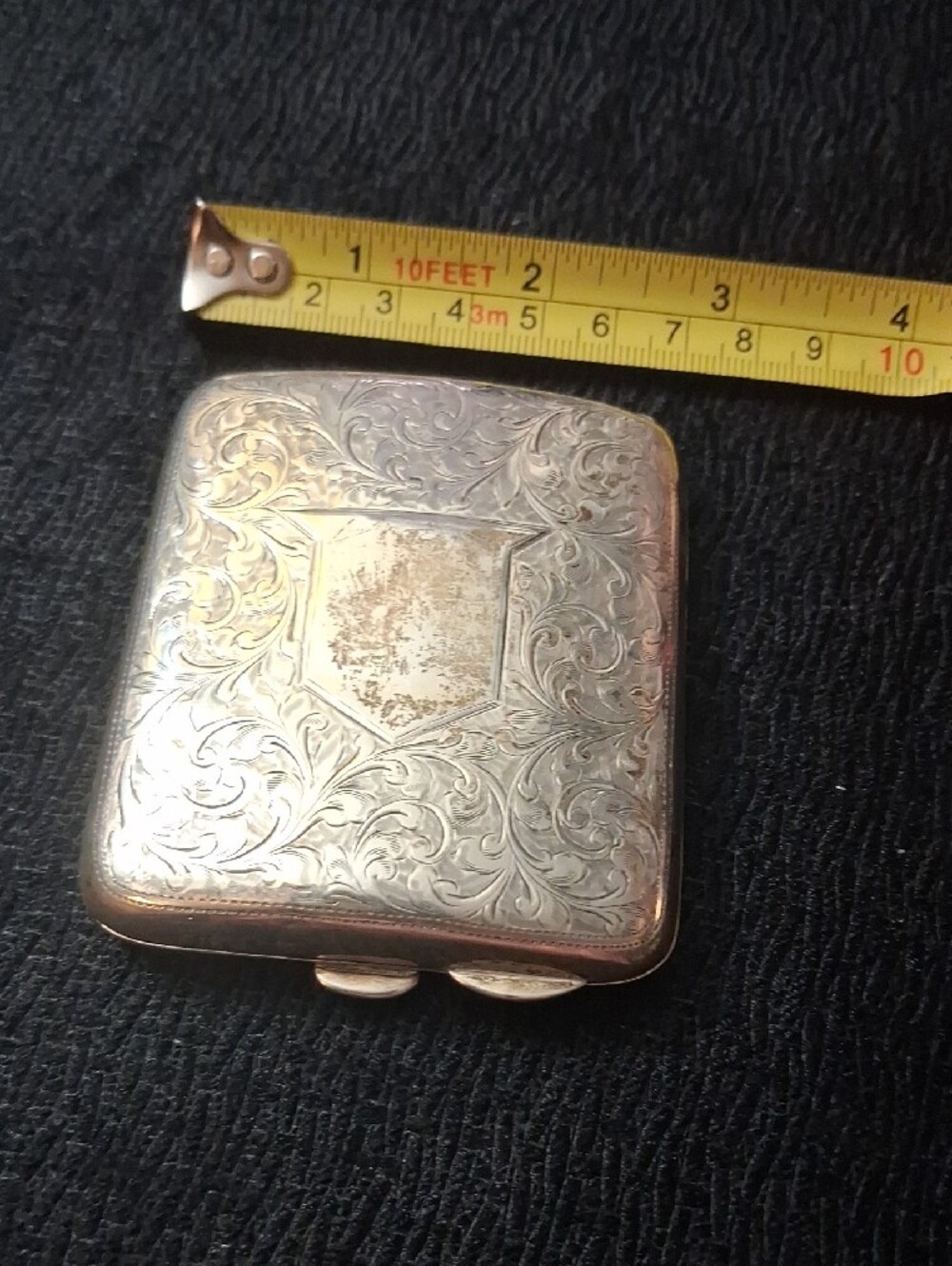Antique Engraved Sterling Silver Men's Card Case - Picture 9 of 10